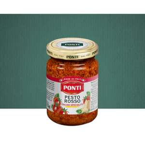 Sốt Pesto Rosso hiệu Ponti 135g Red Pesto Sun-dried tomato pesto