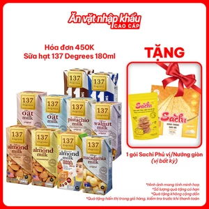 Sữa Hạt 137 Degrees 180ml Nguyên Chất, Nhập Khẩu Thái Lan Healthy Thơm Ngon