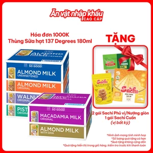 Thùng 12 Lốc Sữa Hạt 137 Degrees 180ml Nguyên Chất, Nhập Khẩu Chính Hãng Thái Lan Healthy