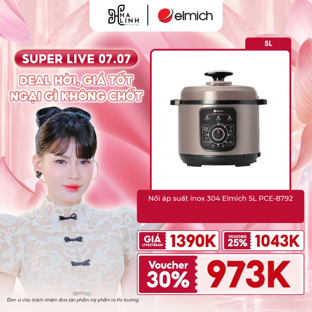 [ VHL - ELMICH ] Nồi áp suất inox 304 Elmich 5L PCE-8792