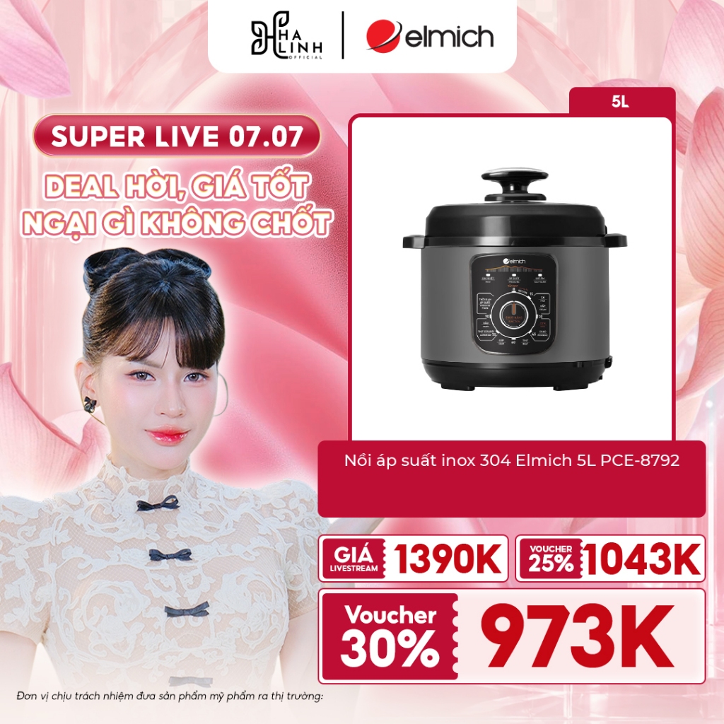 [ VHL - ELMICH ] Nồi áp suất inox 304 Elmich 5L PCE-8792