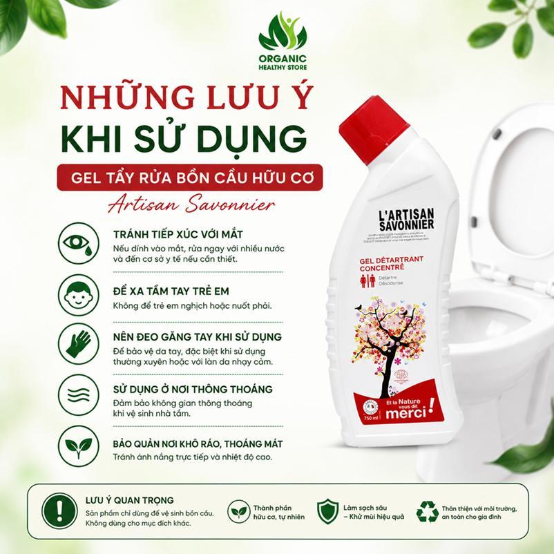 Gel tẩy rửa bồn cầu hữu cơ Artisan Savonnier 750ml