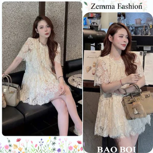 Set đồ nữ đẹp thiết kế ren dệt nổi đính bèo nhún tùng xòe che bụng thời trang nữ ulzzang hè HCOM27772