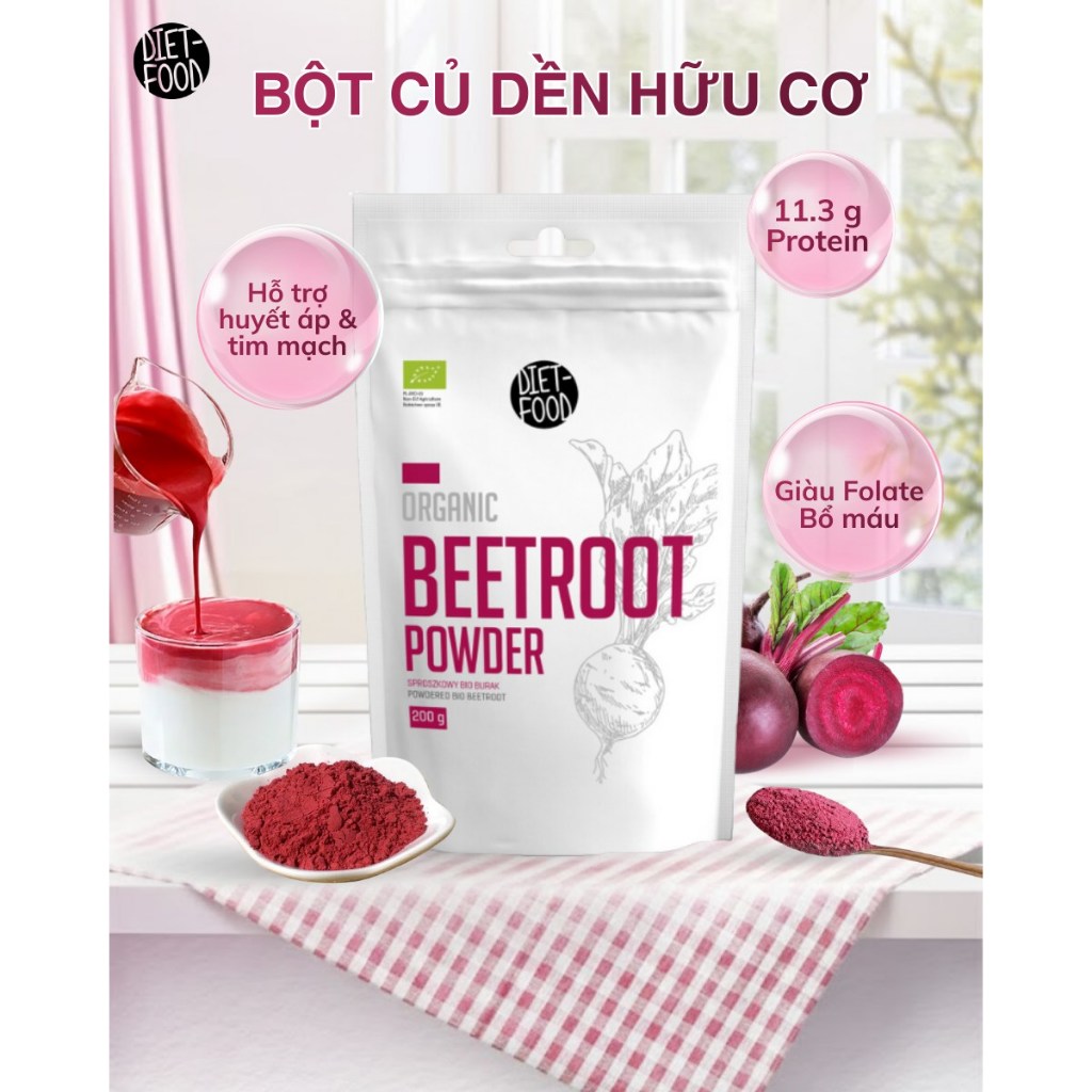 [2027] Bột Củ Dền Hữu Cơ Organic Beetroot Powder Diet Food 200g