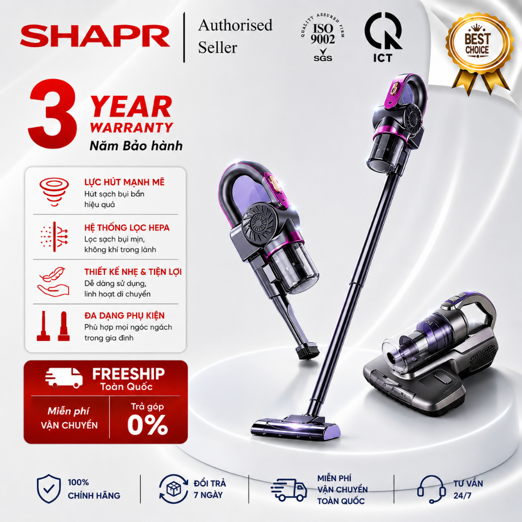 【Bảo hành 3 năm】 - Máy hút bụi cầm tay - Vacuum cleaner - Bao gồm 6 phụ kiện - Máy hút bụi không dây