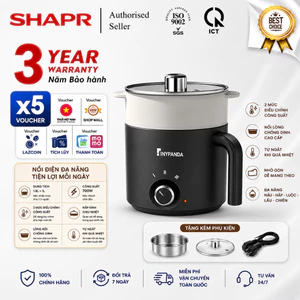 【Bảo hành 3 năm】- Nồi Lẩu Điện Đa Năng 1.8 Lít -Nồi Điện Nấu Mì Đa Năng Kèm Xửng Hấp -3 Mức Nhiệt