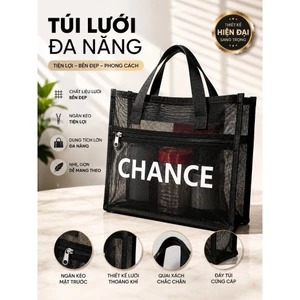 Túi Tote Lưới Nữ CHANCI Cao Cấp 2 Ngăn – Đi Học, Đi Biển Siêu Hot