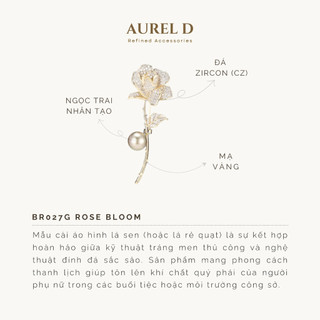 Trâm Cài Áo Aurel D Hoa Hồng Đính Đá CZ Quà Tặng Ý Nghĩa Cho Người Phụ Nữ Yêu Thương