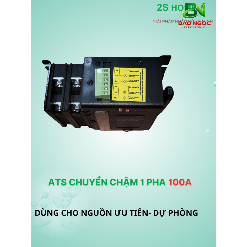 (MỚI) ATS chuyển nguồn tự động HKSE 1 Pha/ 100A.Chuyển Luân phiên 2 nguồn theo HẸN GIỜ. Chuyển nguồn ƯU TIÊN - DỰ PHÒNG