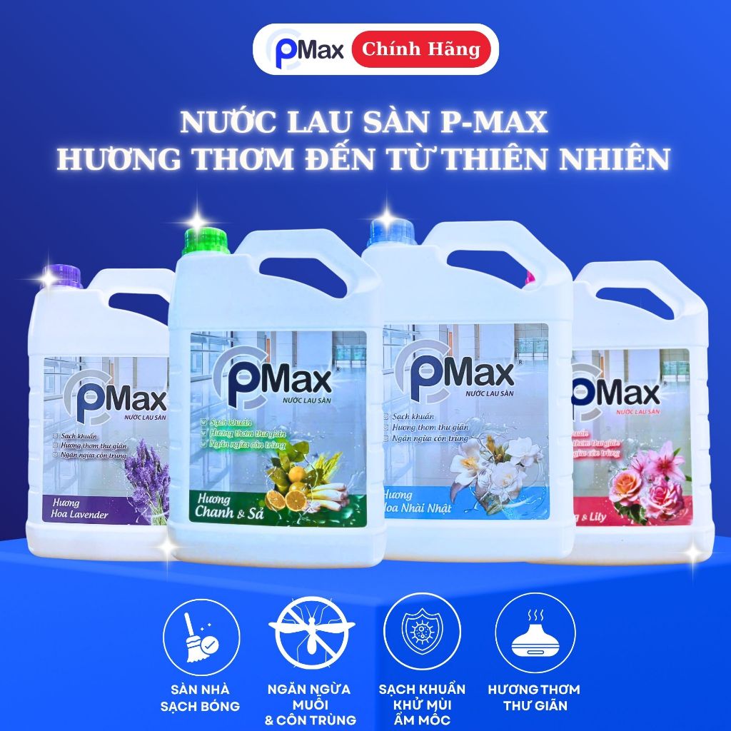 Nước Lau Sàn PMAX 3.800GR - Đuổi muỗi và côn trùng, Sạch khuẩn, Hương thơm dễ chịu