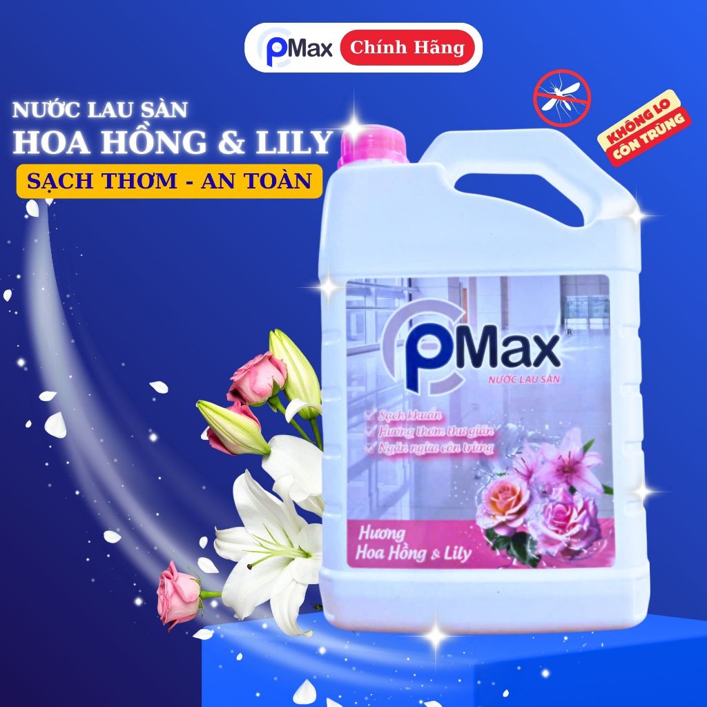 Nước Lau Sàn PMAX 3.800GR - Đuổi muỗi và côn trùng, Sạch khuẩn, Hương thơm dễ chịu