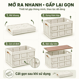 Bàn camping gấp gọn đa năng hộp nhựa dung tích lớn bền bỉ chịu lực tốt cho picnic cắm trại và câu cá