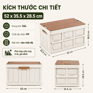 Bàn camping gấp gọn đa năng hộp nhựa dung tích lớn bền bỉ chịu lực tốt cho picnic cắm trại và câu cá