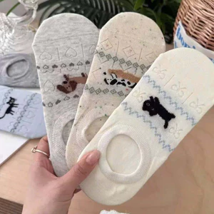 SET 10 ĐÔI TẤT LƯỜI CỔ NGẮN PHỐI MÀU ĐẸP CHO NỮ