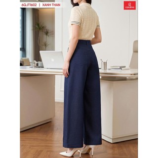 (Sẵn)6QJT16 Quần jean nữ CARDINA dáng suông túi hàm ếch gân dọc thân 6QJT16