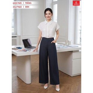 (Sẵn)6QJT16 Quần jean nữ CARDINA dáng suông túi hàm ếch gân dọc thân 6QJT16