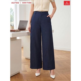 (Sẵn)6QJT16 Quần jean nữ CARDINA dáng suông túi hàm ếch gân dọc thân 6QJT16