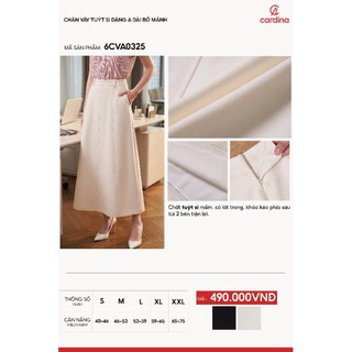 (Sẵn) 6CVA03 chân váy nữ CARDINA.  Chất liệu tuýt si mềm mại dáng A dài kết hợp lớp lót trong