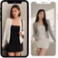 Áo khoác nữ tay dài AK-01 tôn dáng chất liệu cotton, Áo phông cổ tròn basic ôm body