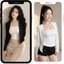Áo khoác nữ tay dài AK-01 tôn dáng chất liệu cotton, Áo phông cổ tròn basic ôm body