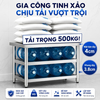 Bàn Inox Nhà Bếp 1/2/3 Tầng inox 304 cao cấp lợi cho quán Cường Bàn Làm Việc  Tốt Chống Gỉ Sét Dễ