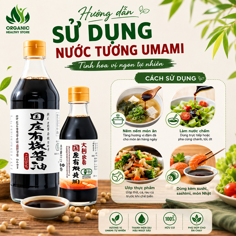 Nước Tương Koikuchi Hữu Cơ ủ gỗ tuyết tùng Nước tương Nhật