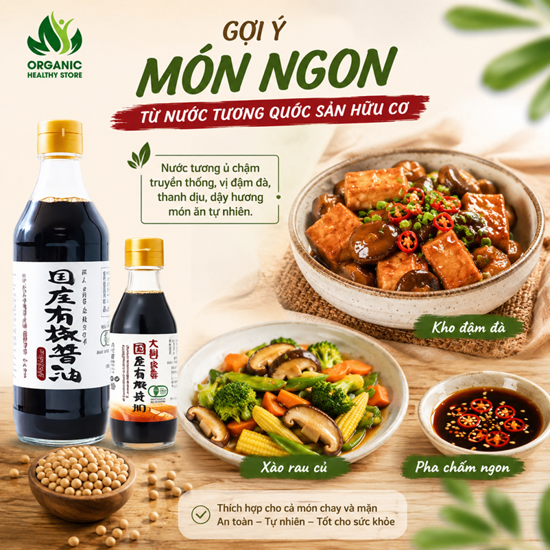 Nước Tương Koikuchi Hữu Cơ ủ gỗ tuyết tùng Nước tương Nhật