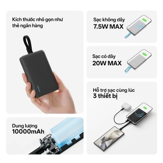 CUKTECK CP132ML Sạc Di Động Không Dây Từ Tính  | Dung Lượng 10.000mAh | Tích Hợp Cáp Type C | Bảo Hành 18 Tháng WPB100L
