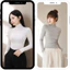 Áo thun nữ tay dài tôn dáng AL-02 chất liệu cotton, Áo phông cổ lọ basic ôm body