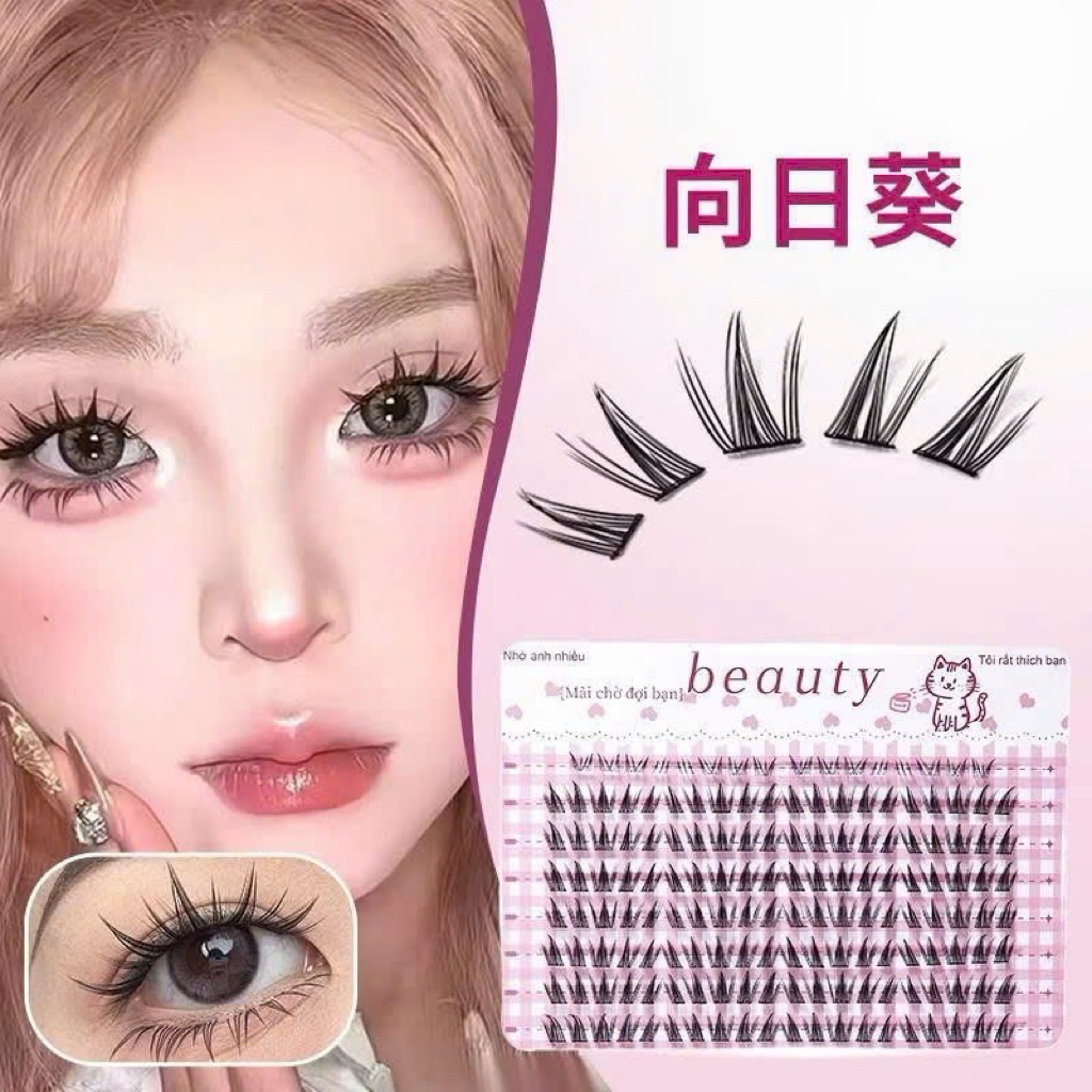 Mi giả sẵn keo 16 HÀNG hộp SIÊU LỚN lông mi giả không kích ứng dễ sử dụng