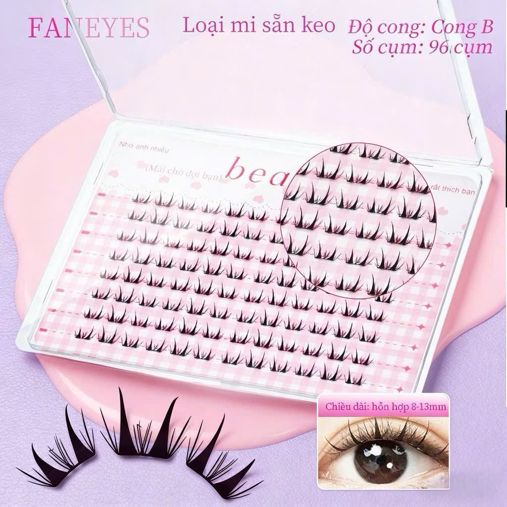 Mi giả sẵn keo 16 HÀNG hộp SIÊU LỚN lông mi giả không kích ứng dễ sử dụng