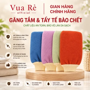 Găng tay tắm tẩy tế bào chết nội địa Trung vừa làm bông tắm, vừa tẩy da chết.
