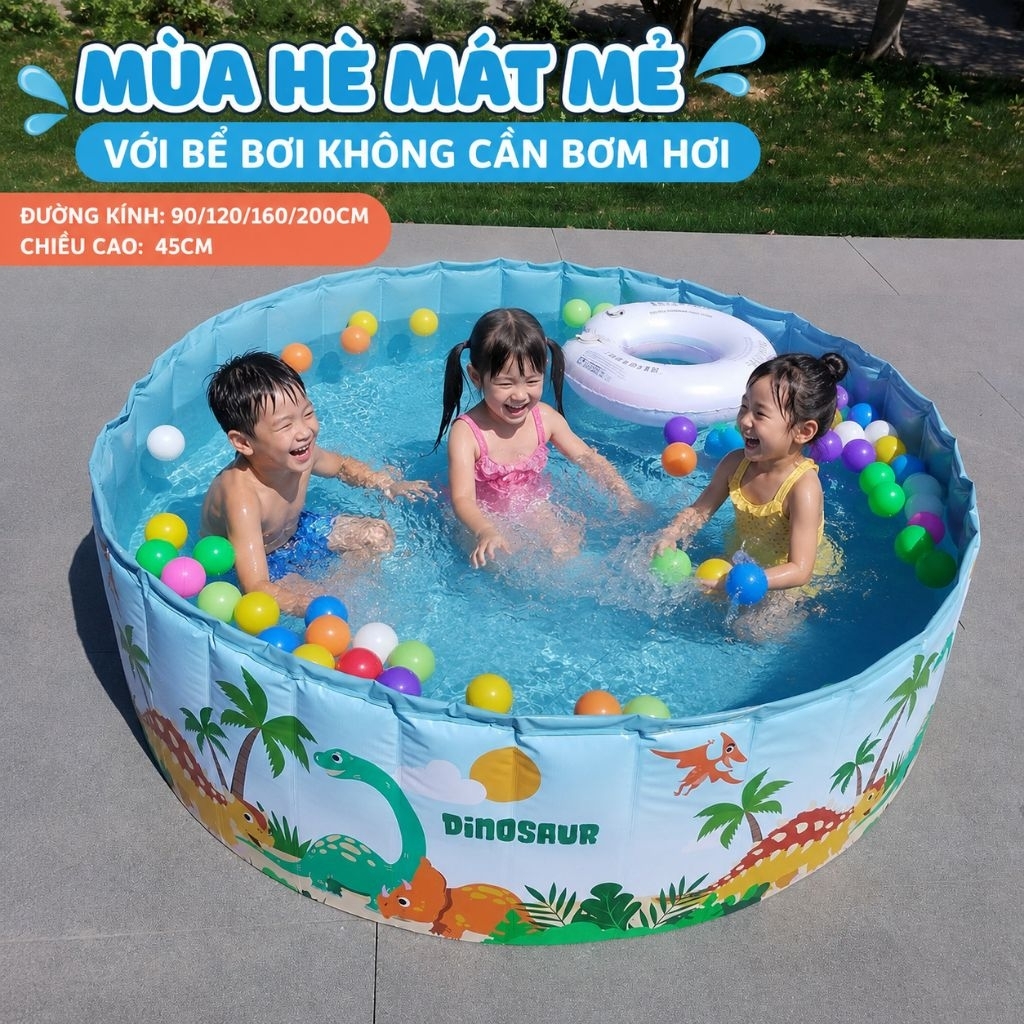 BỂ BƠI TRẺ EM GẤP GỌN DỄ DÀNG ,KHÔNG CẦN BƠM