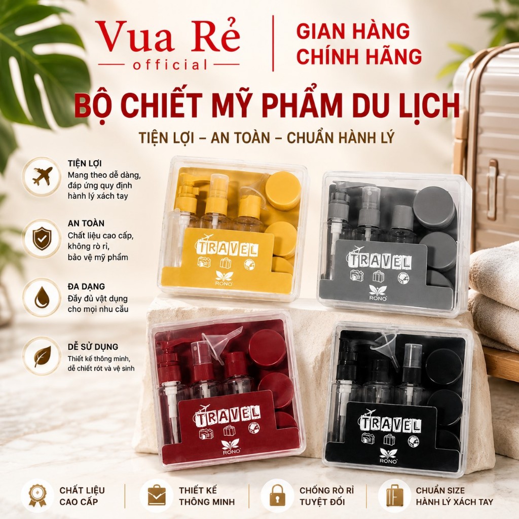 [Mua 5 tặng 1] Bộ Chiết Mỹ Phẩm Du Lịch 5 Món Mini Tiện Lợi dùng cho nước hoa, sữa tắm, kem siêu tiện