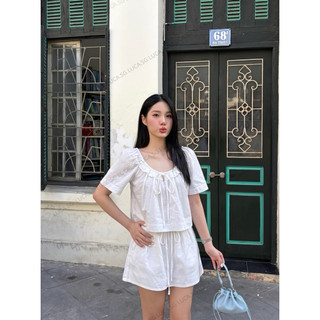𝘾𝙇𝙄𝙊 𝙎𝙀𝙏 - Set Linen Áo và Chân Váy Xoè