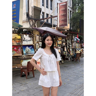 𝘾𝙇𝙄𝙊 𝙎𝙀𝙏 - Set Linen Áo và Chân Váy Xoè