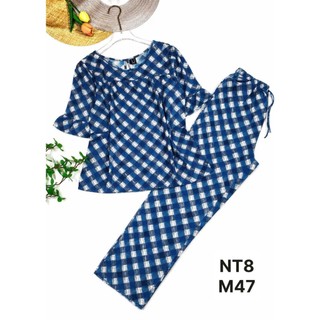 NT8-Tay lỡ loe quần dài tole lanh mặc nhà nữ thấm hút mồ hôi tốt 45kg-70kg