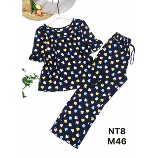 NT8-Tay lỡ loe quần dài tole lanh mặc nhà nữ thấm hút mồ hôi tốt 45kg-70kg