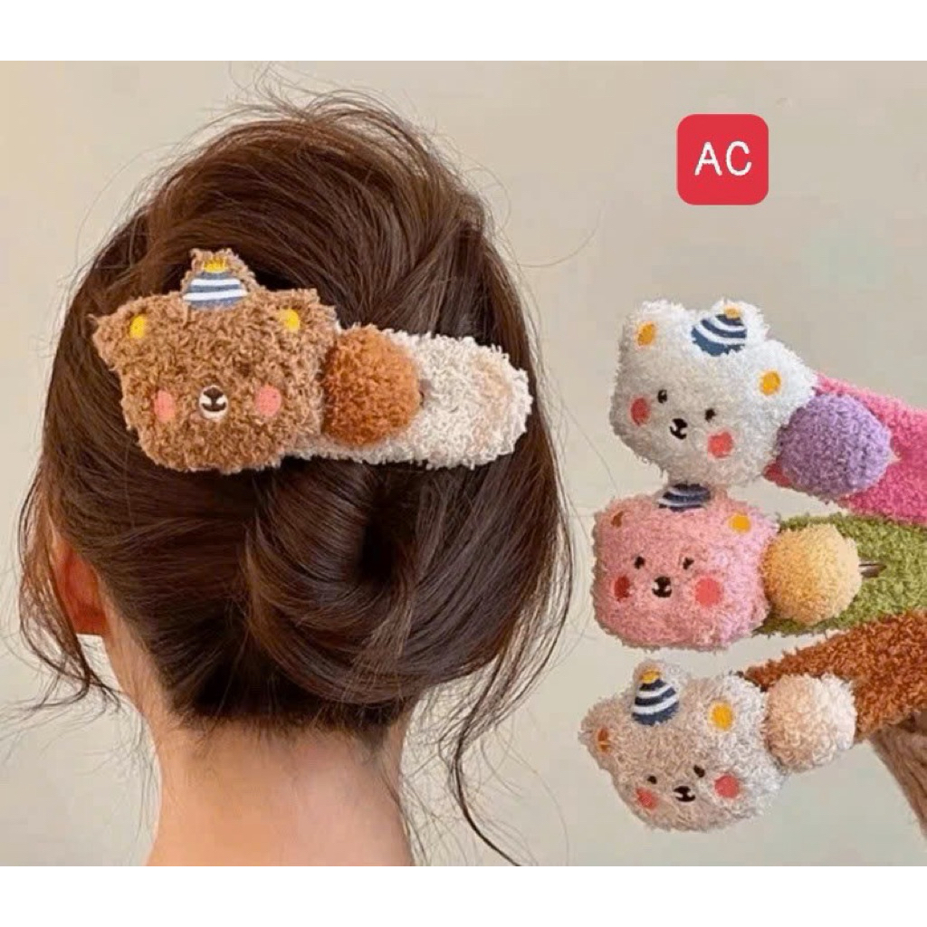 Kẹp Tóc Gấu Bông Dễ Thương – Phụ Kiện Tóc Nữ Cute