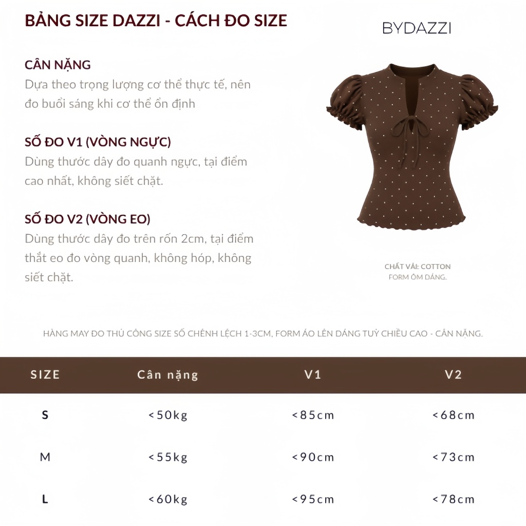 Áo cổ V cột nơ phối tay phồng ôm dáng chất cotton mịn A08 | BigBuy360 - bigbuy360.vn