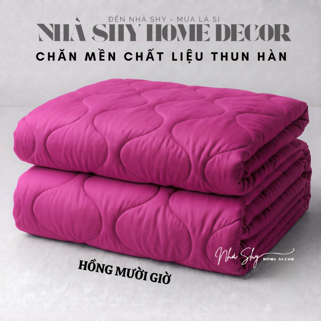 Chăn Mền Thun Hàn Chần Bông Dày Dặn Hàng Đẹp Loại Cao Cấp Size 2mx1m8 - Nhà Shy Home Decor