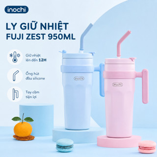 Bình Giữ Nhiệt Fuji Zest Inochi 950ml - Inox 304 Có Ống Hút Giữ Nóng Lạnh 6H+ Nắp Kín Chống Tràn