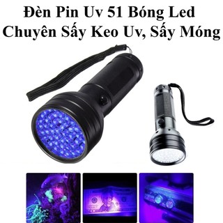 Đèn Pin Uv 51 Bóng Led Chuyên Dùng Sấy Keo Uv, Sấy Móng, Soi Tiền Giả Loại 10W