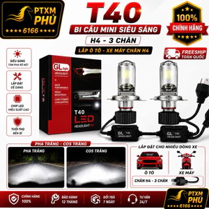 Bóng pha led bi cầu T40 ô tô xe máy