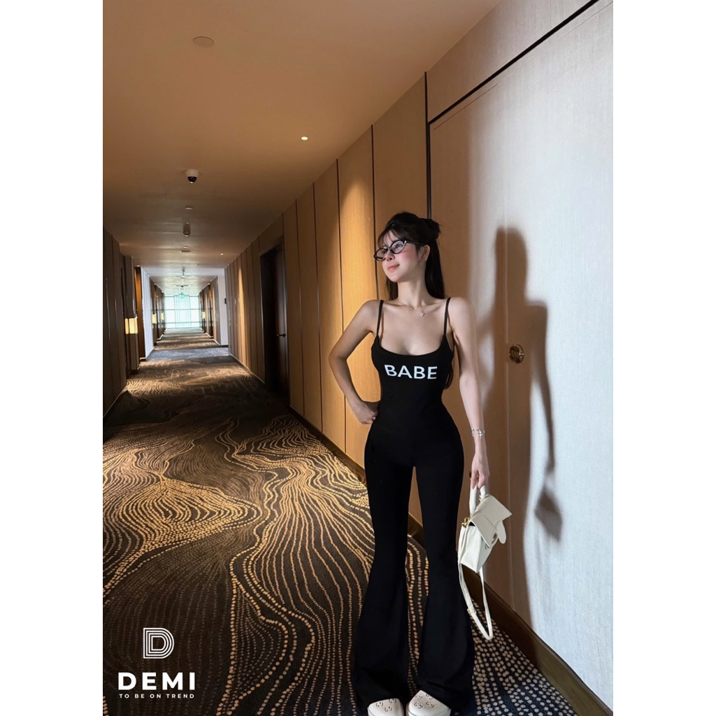 Set BABE áo 2 dây quần loe cạp bẻ hack dáng với tone màu nổi bật siu đỉnh 🔥