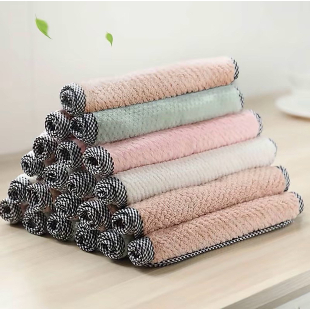 Khăn Lau Đa Năng Siêu Thấm Có Móc Treo, Lau Bếp Bát Đĩa Bàn Ghế, Thấm Hút Nhanh Khô