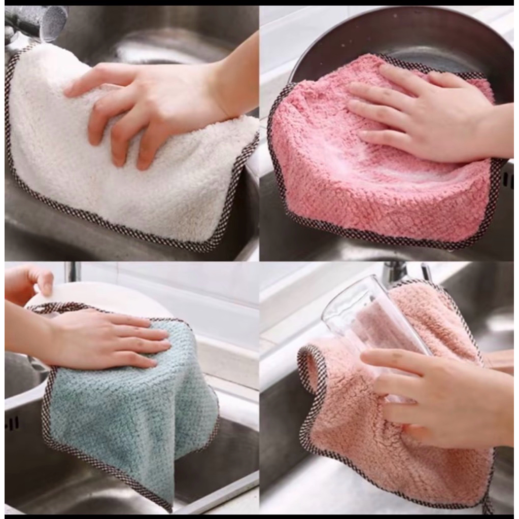 Khăn Lau Đa Năng Siêu Thấm Có Móc Treo, Lau Bếp Bát Đĩa Bàn Ghế, Thấm Hút Nhanh Khô