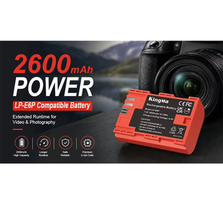 Kingma LP-E6P 2600mAh | Pin và sạc máy ảnh cho Canon EOS R63 R52 R R52 R6 R5 5D2 5D3 5D4 6D 6D2 7D 70D 80D 90D