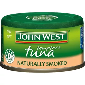 Cá ngừ đóng hộp từ Úc John West Naturally Smoked Flavour Tuna Tempters 95 g