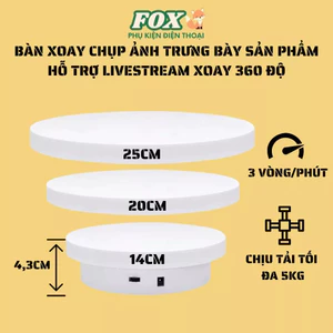 Bàn xoay hỗ trợ livestream quay video sản phẩm chụp ảnh sản phẩm trưng bày xoay 360 độ